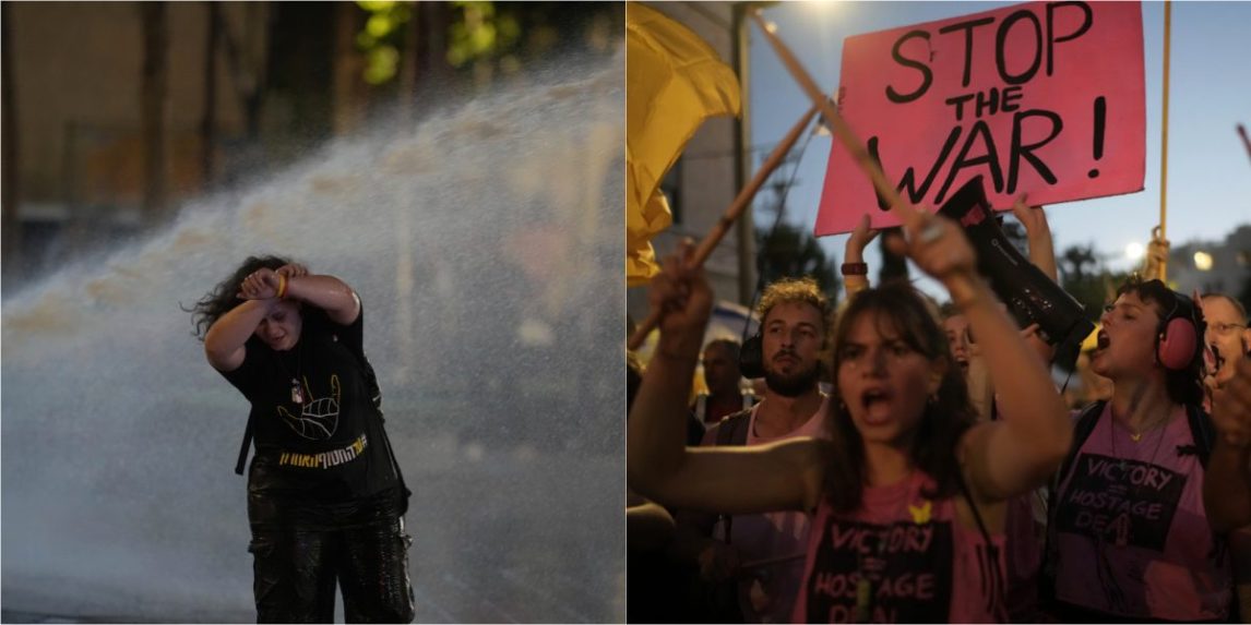 Na snímke protestujúci ľudia v Jeruzaleme.