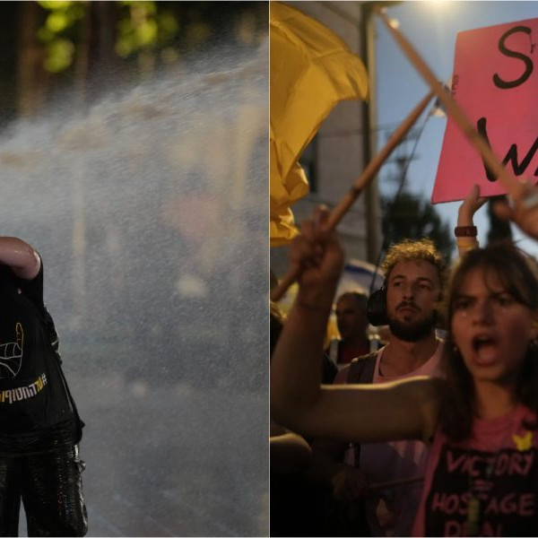 Na snímke protestujúci ľudia v Jeruzaleme.