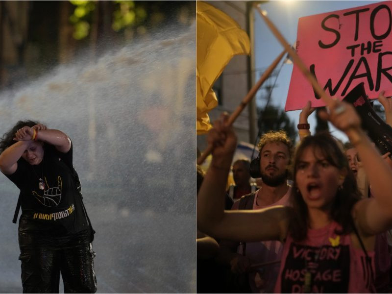 Na snímke protestujúci ľudia v Jeruzaleme.