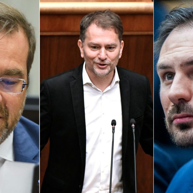 Na snímke Marek Krajčí, Igor Matovič a Rastislav Krátky.