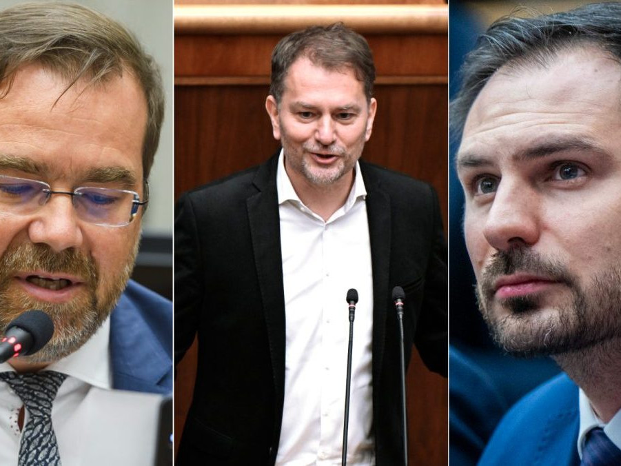 Na snímke Marek Krajčí, Igor Matovič a Rastislav Krátky.