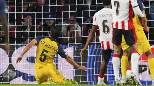 Snímka zo zápasu PSV a Union SG.