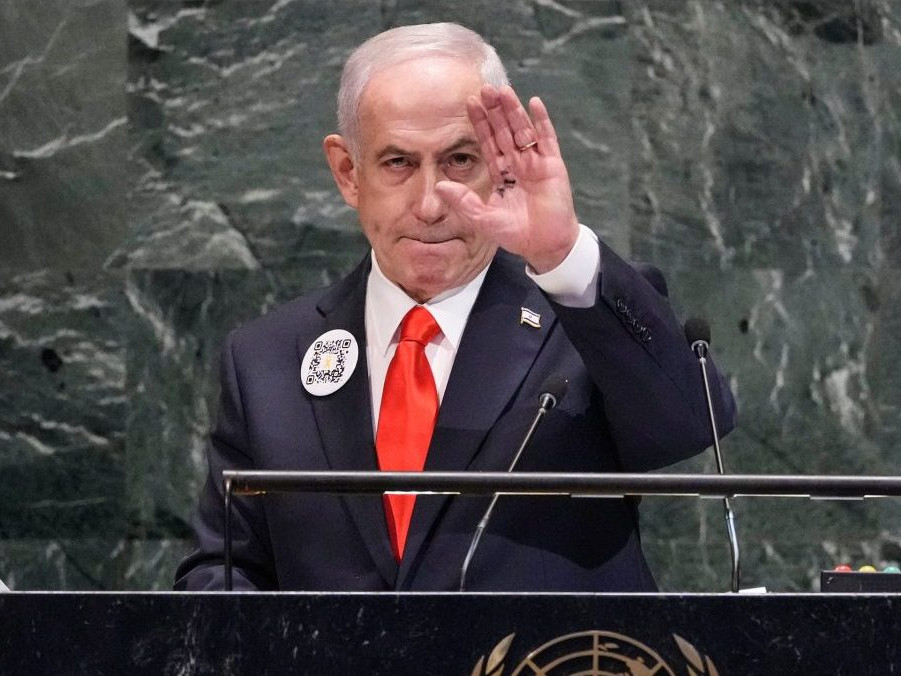 Na snímke Benjamin Netanjahu.