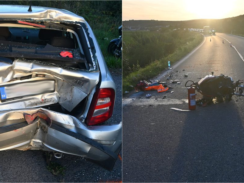 Na snímke miesto dopravnej nehody.