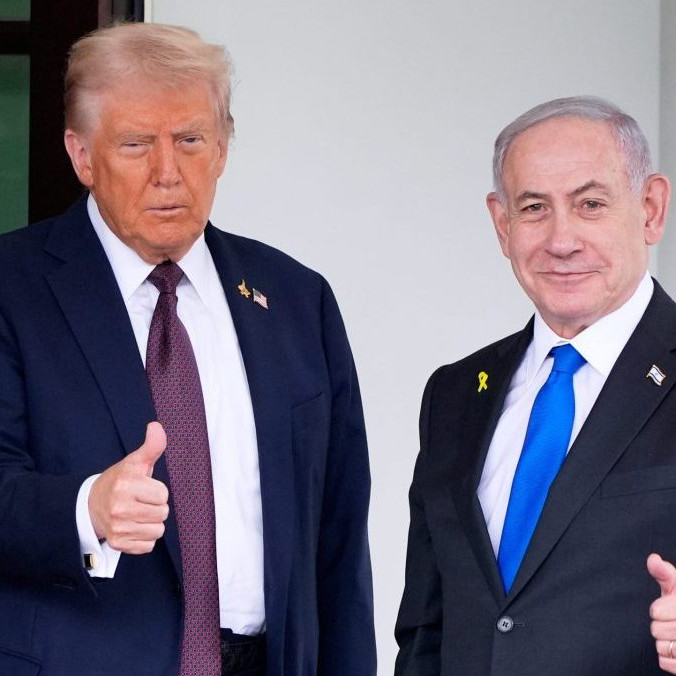 Na snímke Donald Trump a Benjamin Netanjahu.