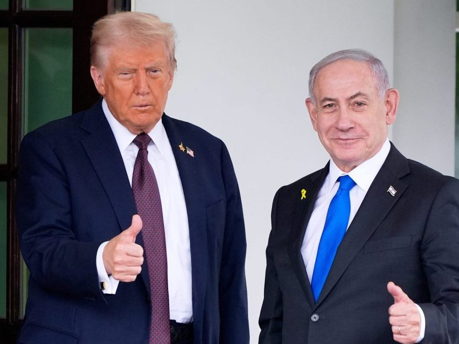 Na snímke Donald Trump a Benjamin Netanjahu.