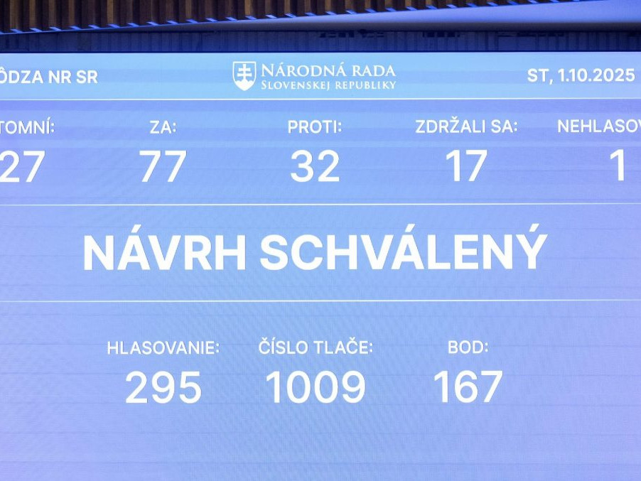 výsledok hlasovania NR SR