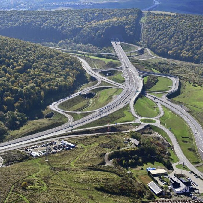 Stavba II. etapy severného obchvatu Prešova.