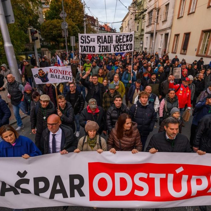 Protestný pochod strany Sloboda a Solidarita za odstúpenie šéfa SIS Pavla Gašpara.
