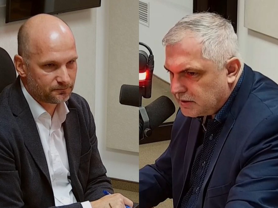 Na snímke Gábor Grendel a Roman Michelko.