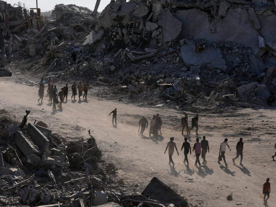 Na snímke obyvatelia Gazy po vyhlásení prímeria.