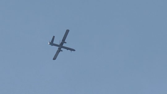 Na snímke je bezpilotné lietadlo - dron.
