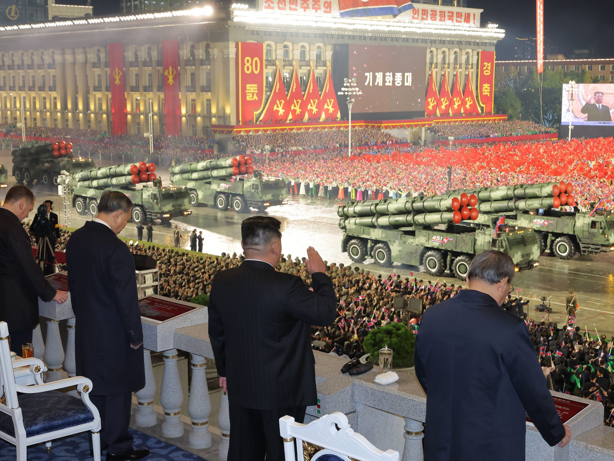 Vojenská prehliadka v Pchjongjangu.