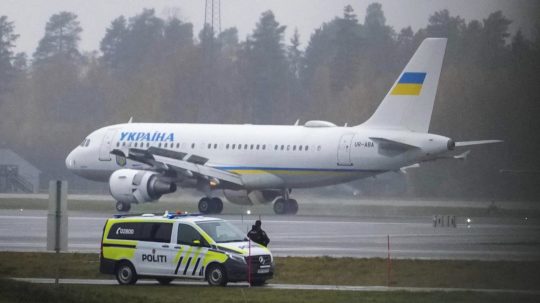 Na snímke lietadlo V. Zelenského.