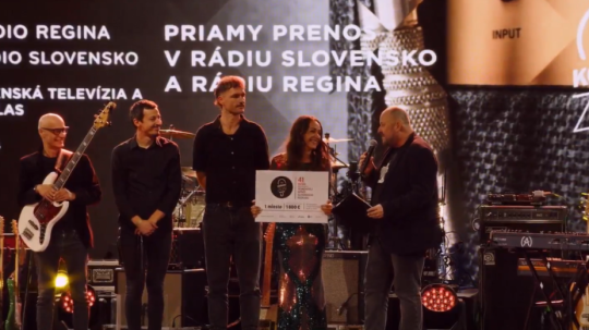 Na snimke Martina Comiso Band po výhre Košického zlatého pokladu.