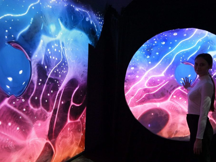 Interaktívny objekt počas festivalu Biela noc v Košiciach.