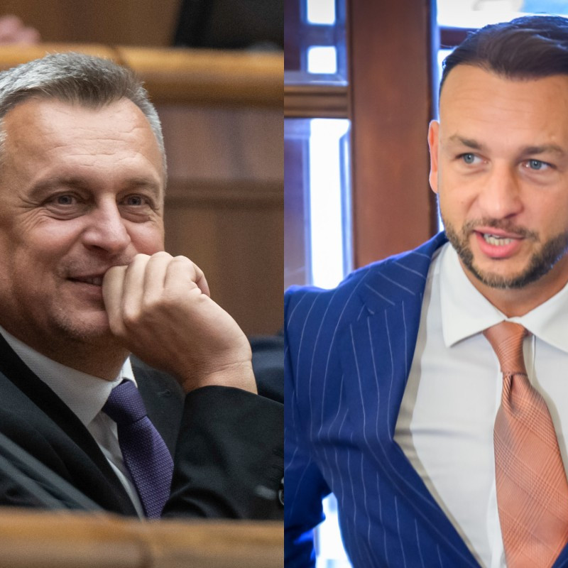 Predsedovia SNS a Hlasu-SD Andrej Danko a Matúš Šutaj Eštok.