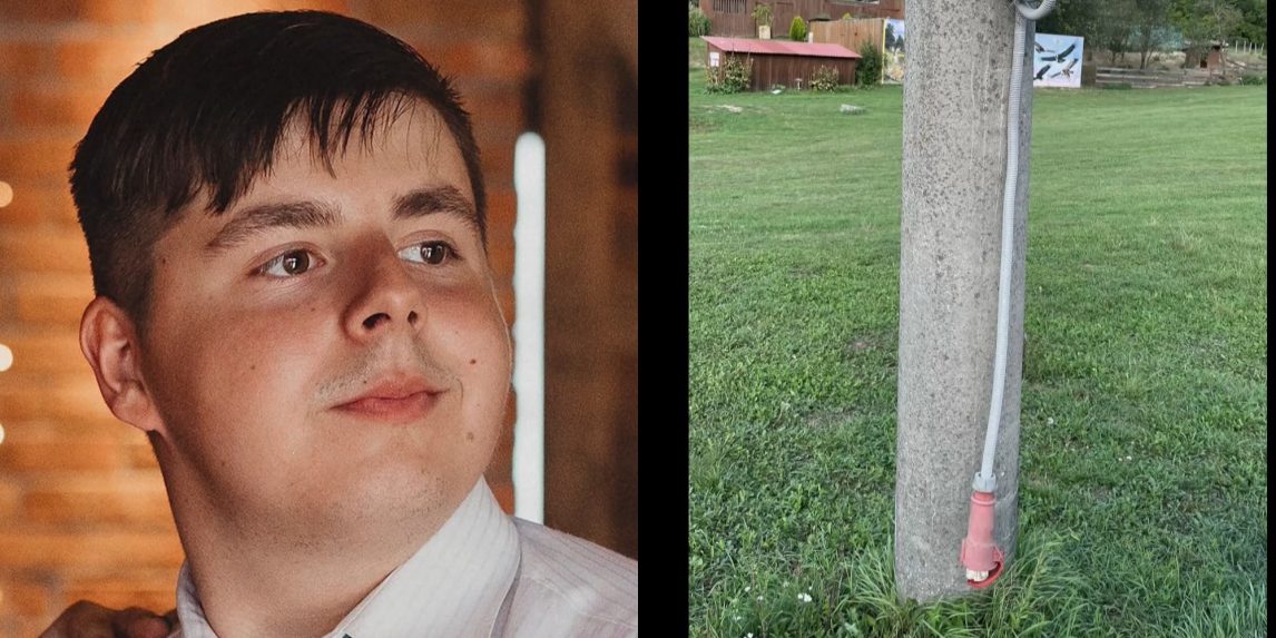 Na snímke Dávid a elektrický stĺp, ktorý sa mu stal osudným.