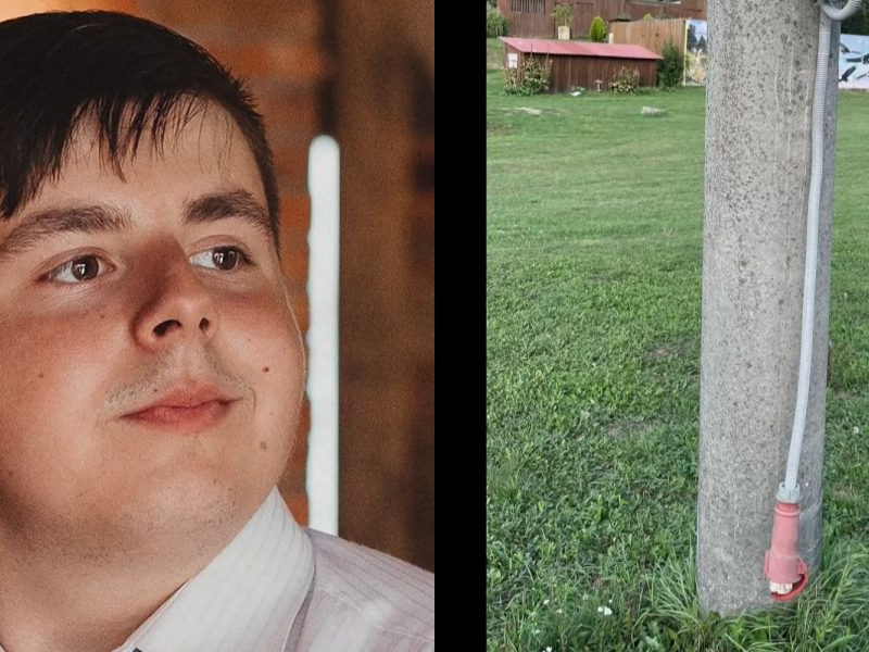 Na snímke Dávid a elektrický stĺp, ktorý sa mu stal osudným.