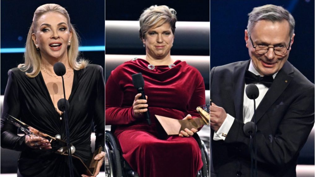 Na snímke Zdena Studenková, Veronika Vadovičová a Vlado Krausz.