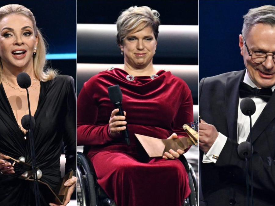 Na snímke Zdena Studenková, Veronika Vadovičová a Vlado Krausz.