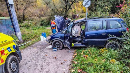 Na snímke miesto dopravnej nehody.