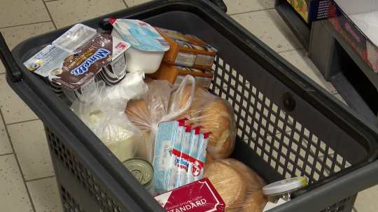 Nákup v nákupnom košíku.