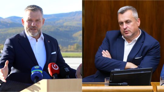 Na snímke Peter Pellegrini a Andrej Danko.