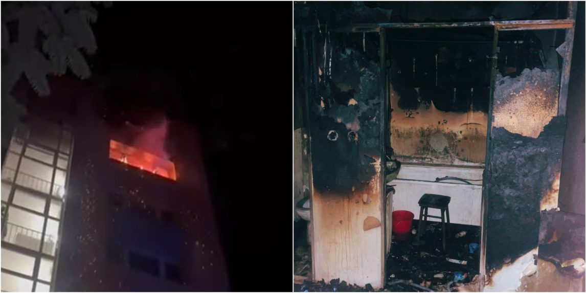 Na snímke požiar bytu v Banskej Bystrici.