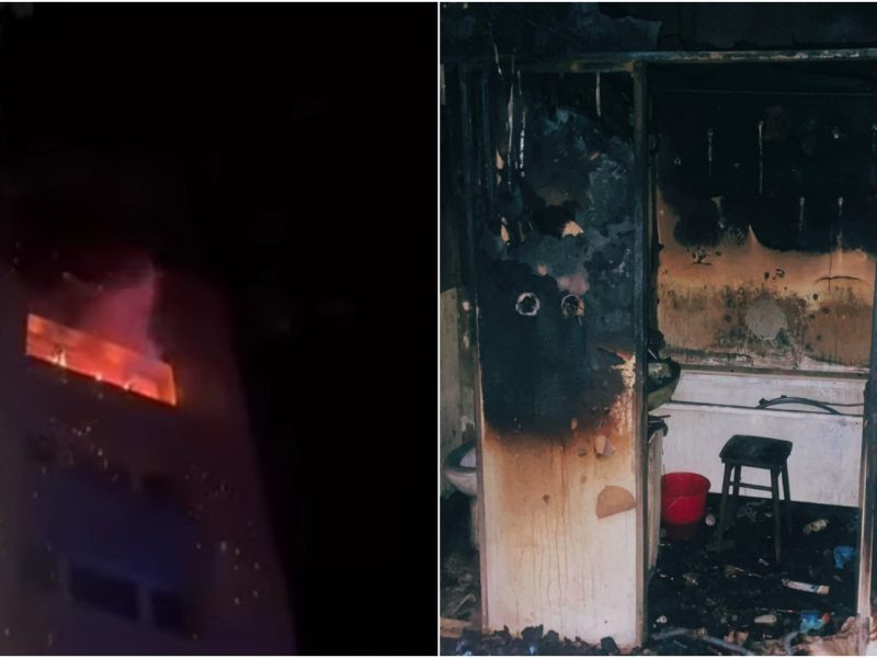 Na snímke požiar bytu v Banskej Bystrici.