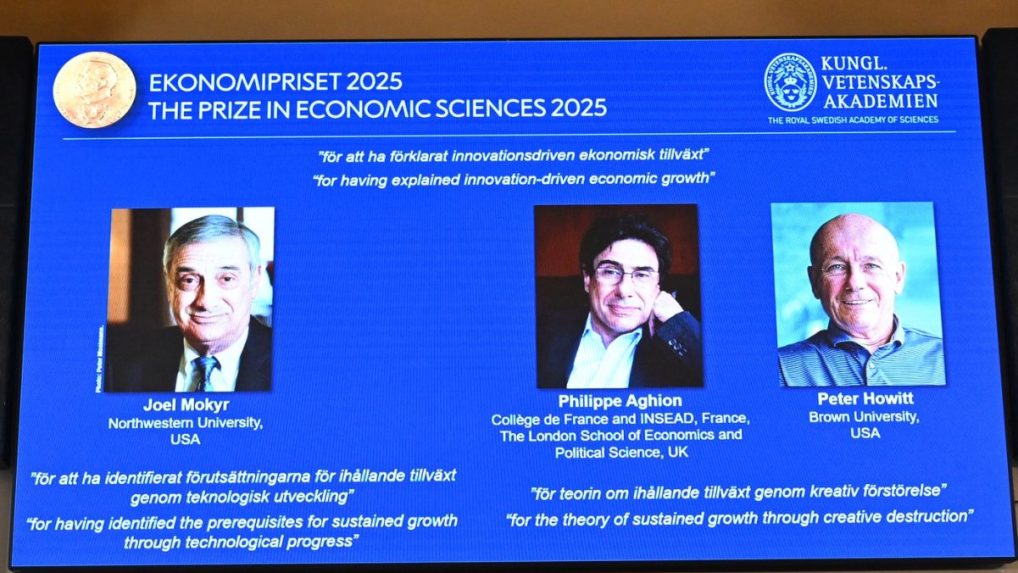 Laureáti Nobelovej ceny za ekonómiu 2025.
