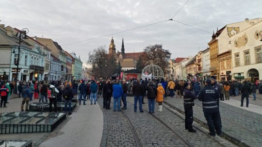 Na snímke Protest proti progresivizmu v Košiciach.