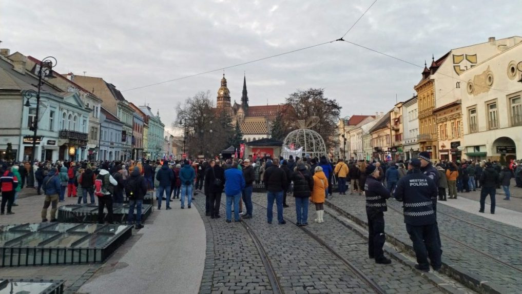 Na snímke Protest proti progresivizmu v Košiciach.