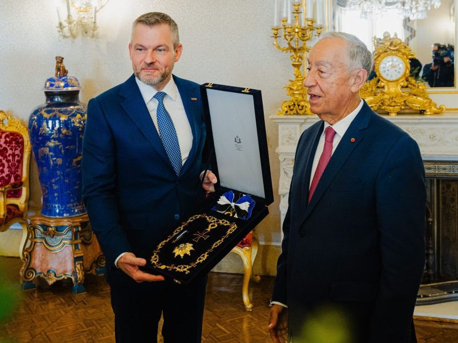 Na snímke prezident SR Peter Pellegrini a prezident Portugalska Marcelo Rebelo de Sousa.
