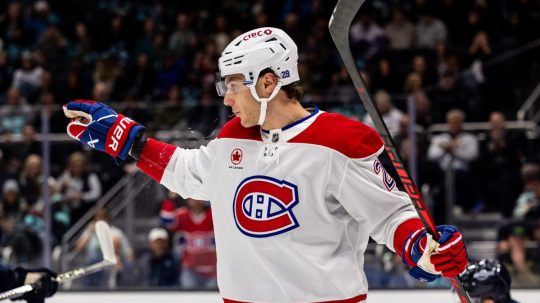 Slovenský hokejista Juraj Slafkovský z Montrealu Canadiens.