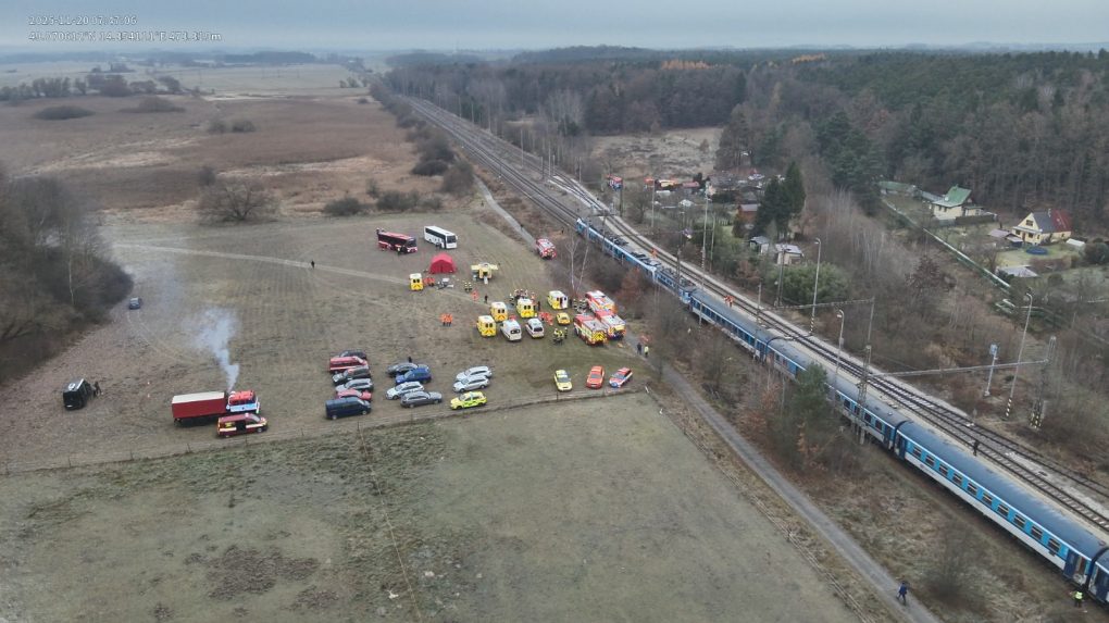 Zrážka vlakov v Juhočeskom kraji.