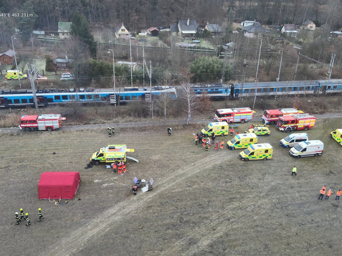 Zrážka vlakov v Juhočeskom kraji.