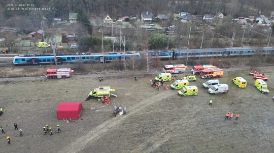 Zrážka vlakov v Juhočeskom kraji.