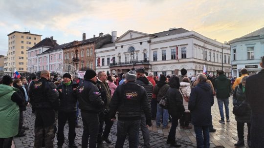 Na snímke protest v Košiciach.