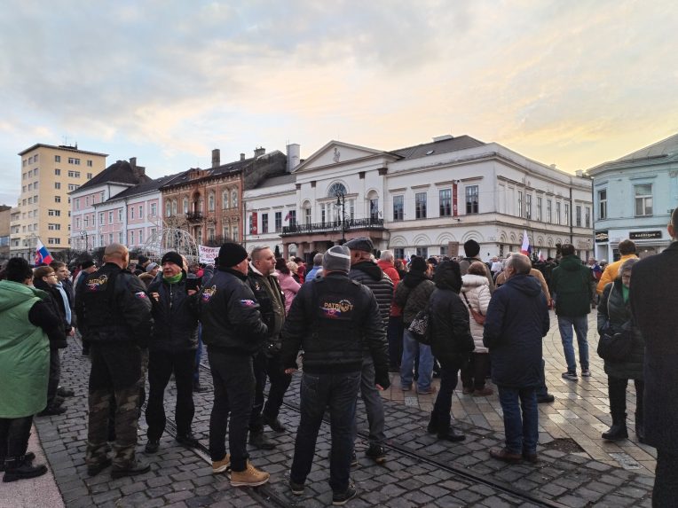 Na snímke protest v Košiciach.