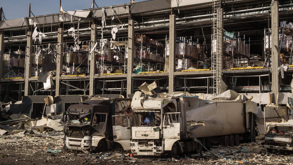 zničené budovy na Ukrajine