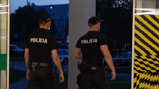 Na snímke policajti.