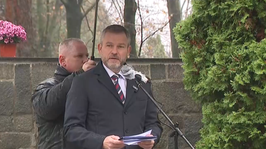 Peter Pellegrini počas príhovoru pri príležitosti 36. výročia Nežnej revolúcie.