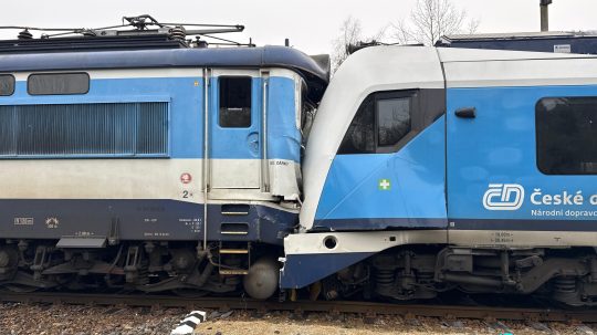 Zrážka vlakov v Juhočeskom kraji.