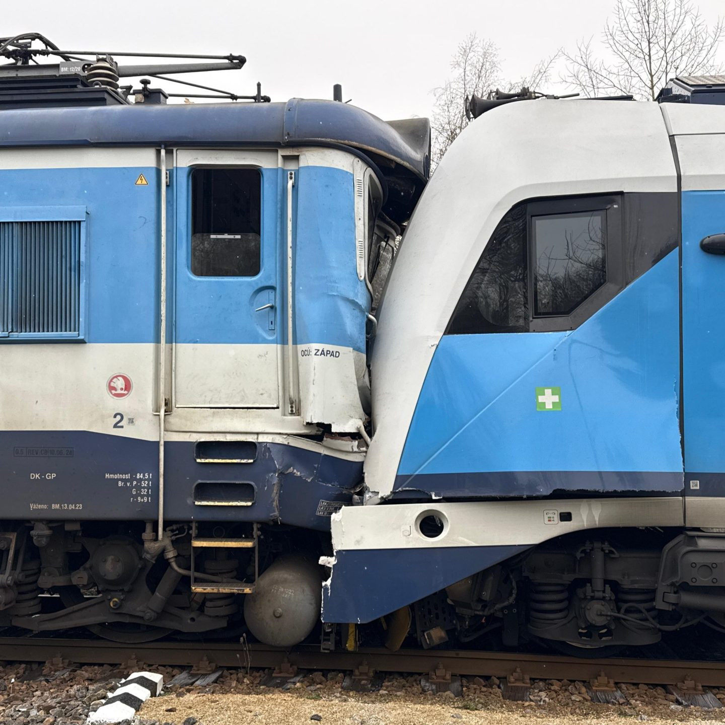 Zrážka vlakov v Juhočeskom kraji.