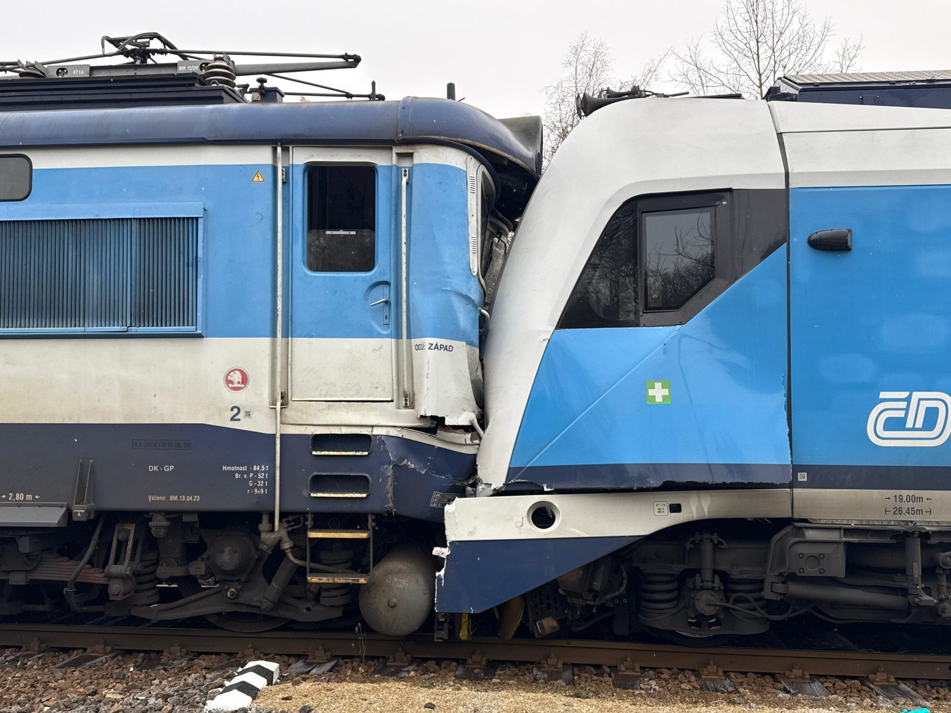 Zrážka vlakov v Juhočeskom kraji.