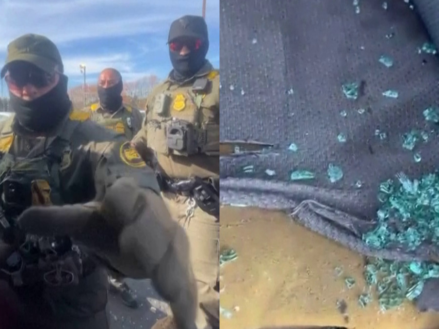 Federálni agenti mužovi rozbili okno na aute a násilím ho vytiahli.