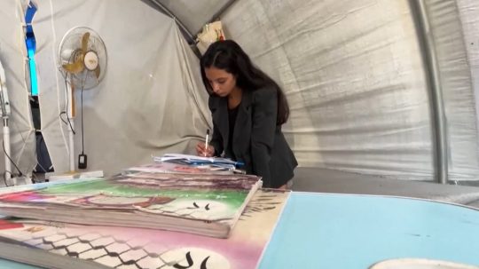 Študentka v Pásme Gazy.