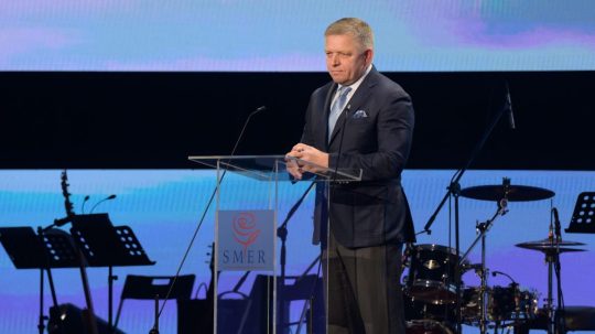 Na snímke Robert Fico v Nitre.