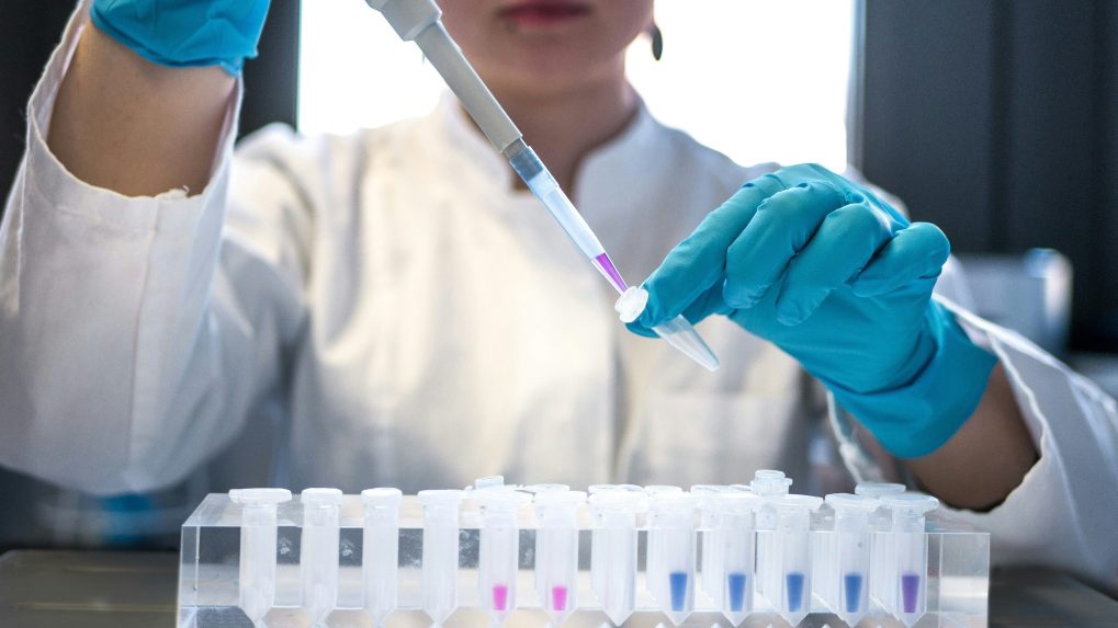 Na snímke vedkyňa v laboratóriu.